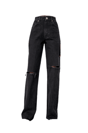 Zara Ripped Black Jeans