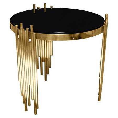 art deco black gold side table