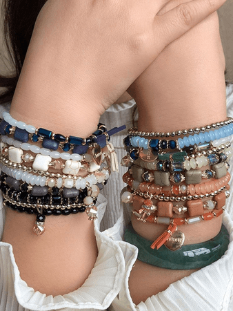 layered bracelets