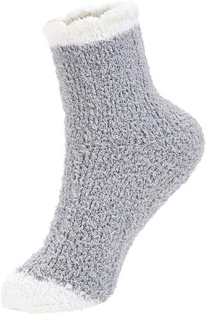 Zando Womens Winter Warm Fuzzy Fluffy Socks Casual Super Soft Crew Sock Microfiber Thick Home Sock Cozy Plush Slipper Sock 5 Pairs Vintage Solid One Size at Amazon Women’s Clothing store
