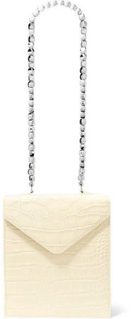 BY FAR - Allegra Croc-effect Leather Shoulder Bag - Cream