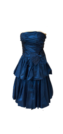 Vintage 80s Prom Dress Size XS Metallic Blue// 80s Party Vintage Navy Blue Metallic Strapless Dress by Alyce Designs Size XS