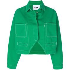 green cut out denim jacket