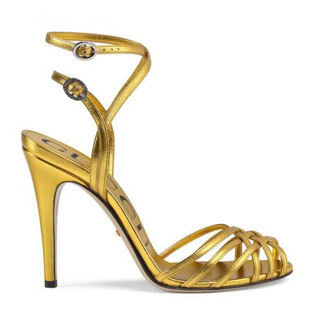 Metallic leather sandal - Gucci Women's High Heels Sandals 537063B8B008016