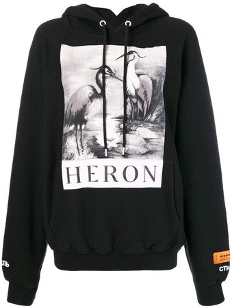 Heron Preston logo graphic print hoodie