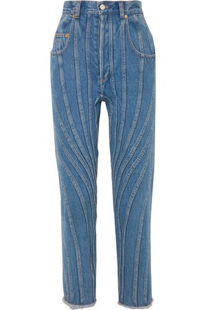 Mugler | Paneled high-rise straight-leg jeans | NET-A-PORTER.COM