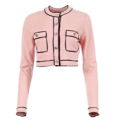 Chanel cardigan Cashmere Light Pink & Navy Blue