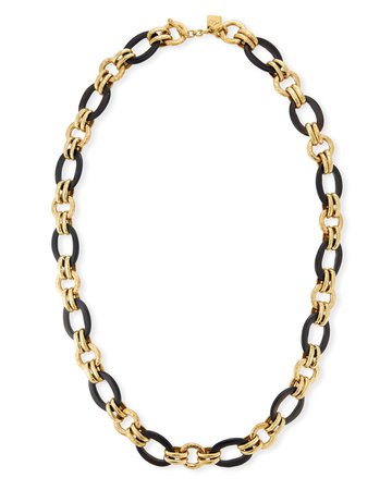 Ashley Pittman Ikulu 36" Dark Horn & Bronze Chain Necklace