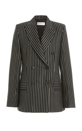 Metallic-Striped Wool-Blend Double-Breasted Blazer By Victoria Beckham | Moda Operandi