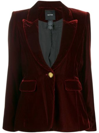 Smythe Velour Tuxedo-Style Blazer FA1930 Red | Farfetch
