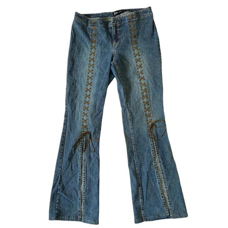 Y2K Lace Up Flare Jeans