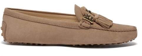 Gommini Tasselled Suede Loafers - Womens - Light Tan