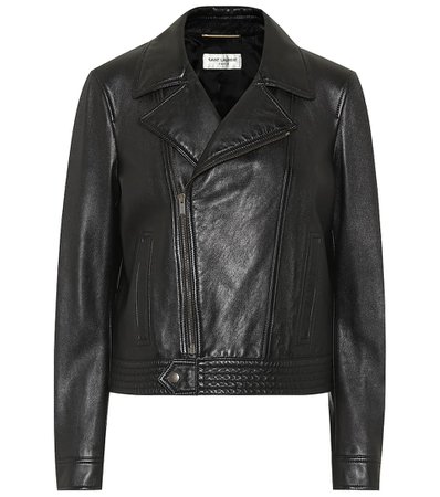 Saint Laurent - Leather biker jacket | Mytheresa