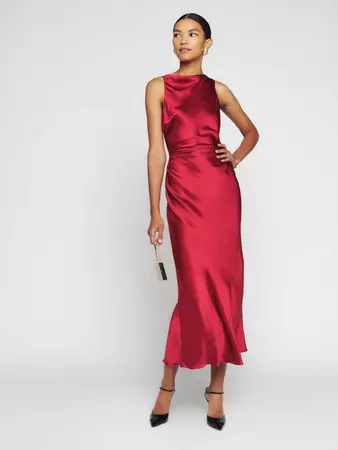 Casette Silk Dress - Sleeveless Midi | Reformation