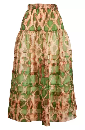 Ulla Johnson Dimitra Printed Silk Maxi Skirt | Nordstrom