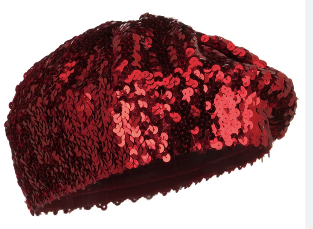 red sequin beret