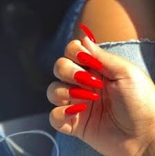 red acrylic nails - Google Search