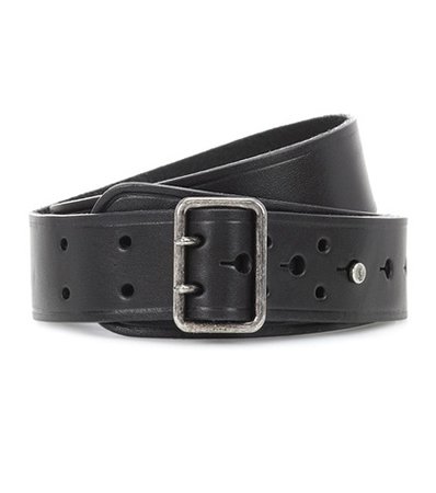 Leather press-stud belt
