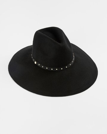 Stud detail wool hat - Black | Hats | Ted Baker ROW