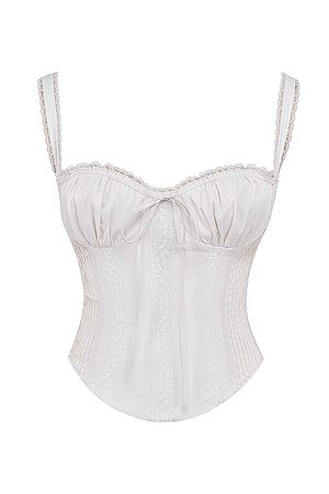 Clothing : Tops : 'Gini' White Lace Back Corset