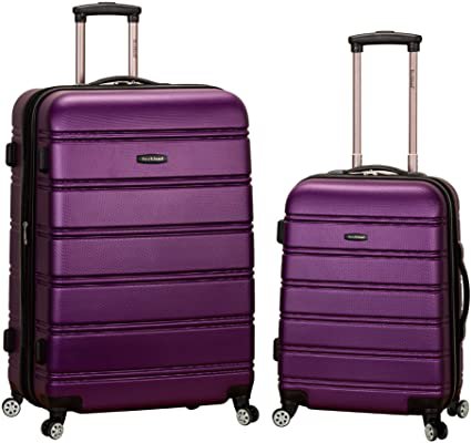 Amazon.com | Rockland Melbourne Hardside Expandable Spinner Wheel Luggage, Purple, 2-Piece Set (20/28) | Suitcases