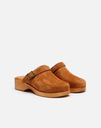 RE/DONE 70s Classic Clog - Cuoio Suede in Cuoio Suede | THE YES