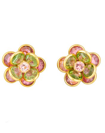 Pink and Green Tourmaline Flower Studs – Marissa Collections