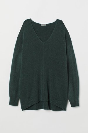 Fine-knit Sweater - Dark green - Ladies | H&M US
