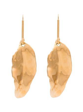 Marni Gold tone leaf earrings
