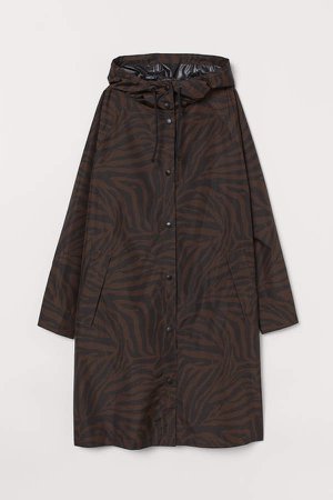 Patterned Raincoat - Brown