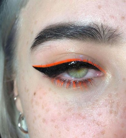Black & Neon Orange Eyeliner