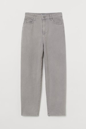 Ankle-length Twill Pants - Gray