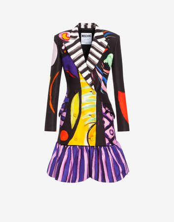 Robe manteau dress in duchesse Moschino Official Online Shop
