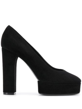 Shop black Casadei block heel platform pumps with Express Delivery - Farfetch