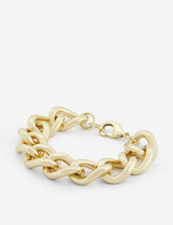 79HOUR - Bold 14ct gold-plated brass bracelet | Selfridges.com