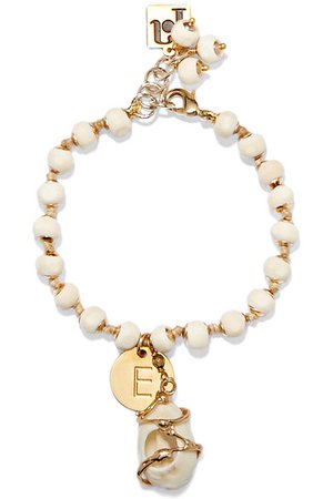 Rosantica | Alphabet gold-tone and shell beaded bracelet | NET-A-PORTER.COM