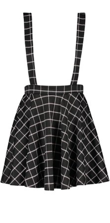 Grid Check Pinafore Skirt | Boohoo