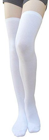 white wool woolen over knee stockings