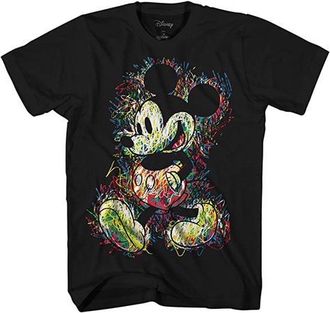 Amazon.com: Disney Mickey Mouse Scribbles Disneyland World Tee Funny Humor Adult Mens Graphic T-Shirt Apparel (Black, Large): Clothing