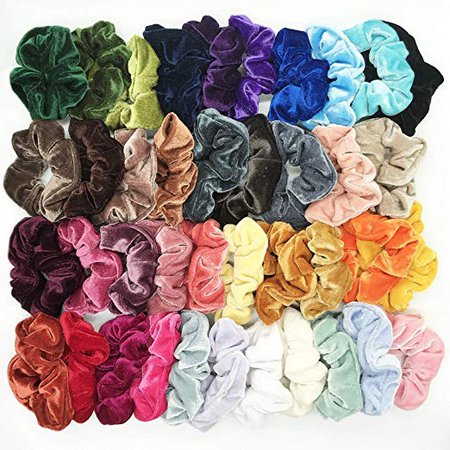 Amazon.com : 40 Pcs Hair Scrunchies Velvet Elastic Hair Bands Scrunchy Hair Ties Ropes Scrunchie for Women or Girls Hair Accessories - 40 Assorted Colors : Beauty