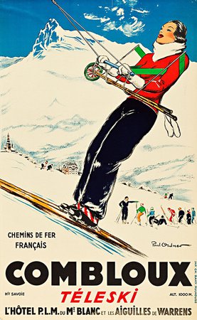Combloux Vintage Ski Poster Wall Art — MUSEUM OUTLETS