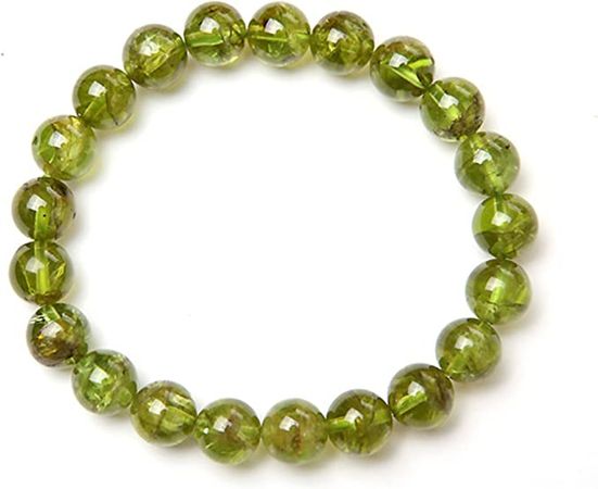 Amazon.com: LiZiFang Genuine Natural Olivine Peridot Gemstone Stretch Round Crystal Bead Bracelet 6mm: Clothing, Shoes & Jewelry