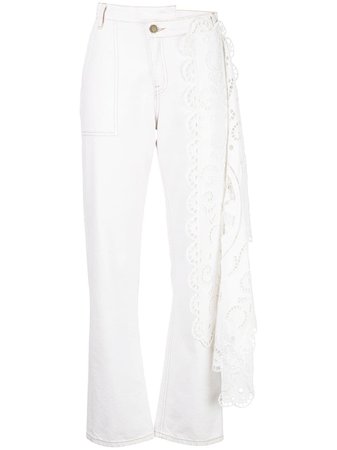 Shop Monse high-waist lace detail trousers with Express Delivery - FARFETCH