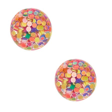 Rainbow Confetti Stud Earrings | Claire's US
