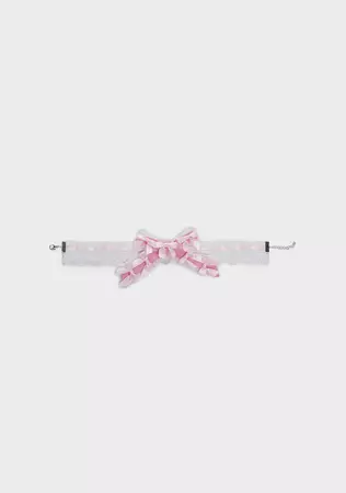 Satin Lace Bow Choker Necklace - Pink – Dolls Kill