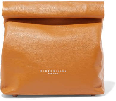 Lunchbag 20 Textured-leather Clutch - Tan