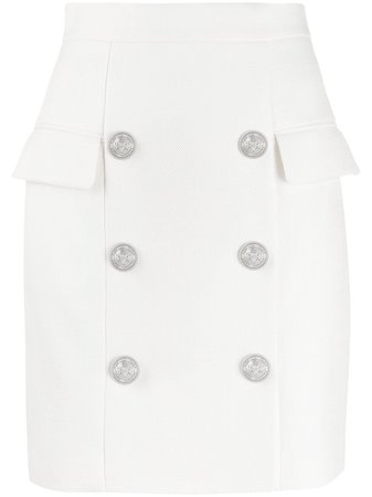 Balmain Embossed Buttons Mini Skirt | Farfetch.com