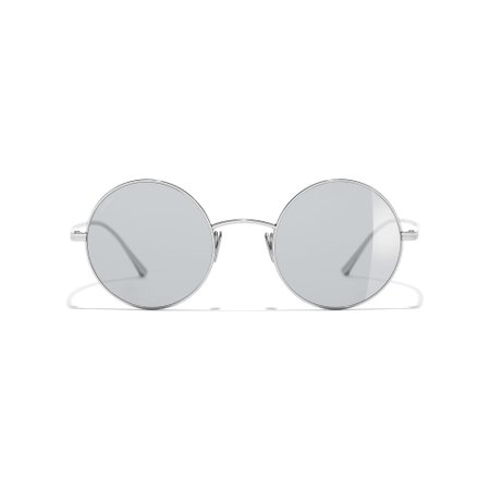 Round Sunglasses Silver eyewear | CHANEL
