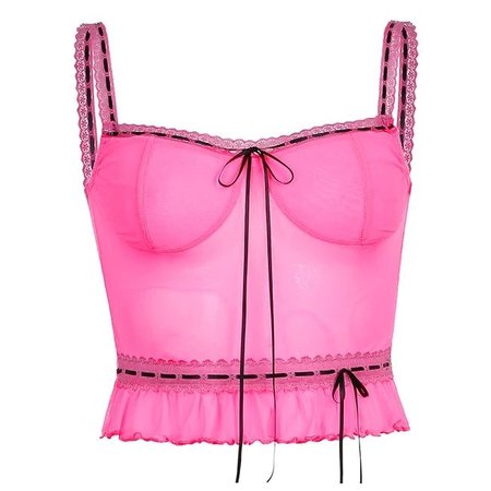 pink and black corset crop top