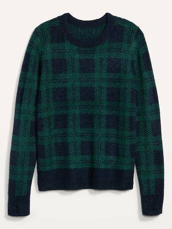 Cozy Plaid Crew-Neck Sweater for Women | Old Navy